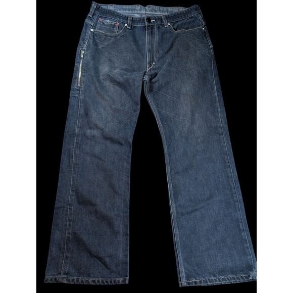 LEVI'S 569 Mens Jeans 38x31 Dark Wash Loose Straight Rare Side Zip Pocket Y2K - Picture 2 of 11